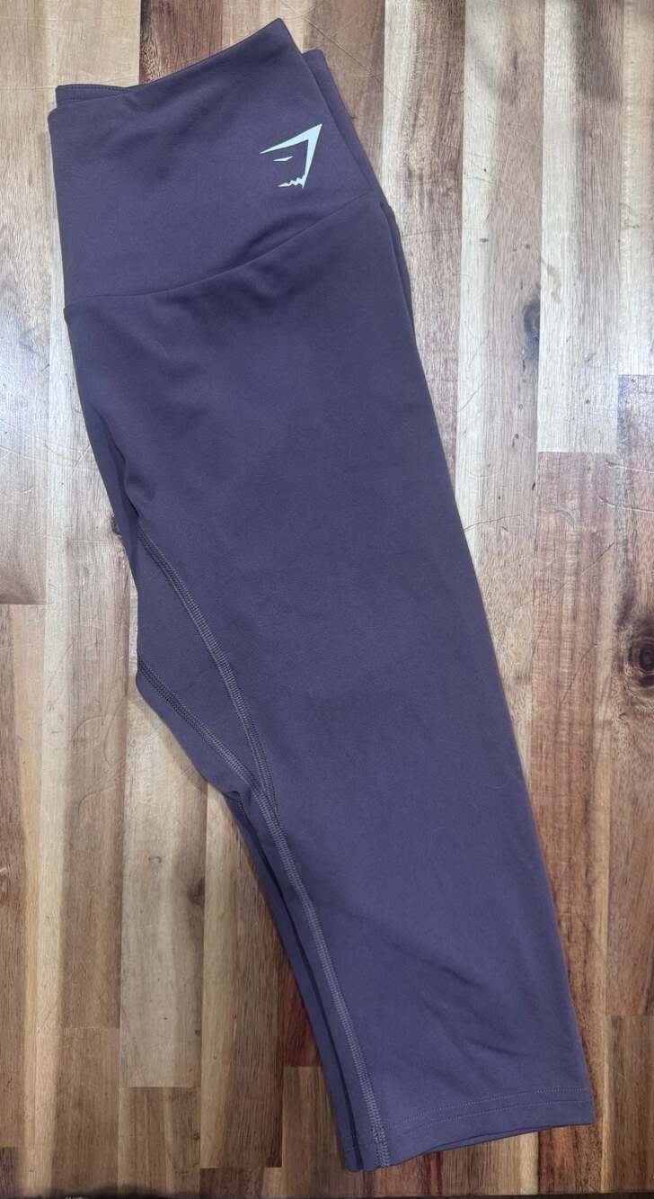 Gymshark High-Waisted Cropped Leggings Plum Brown Size Small